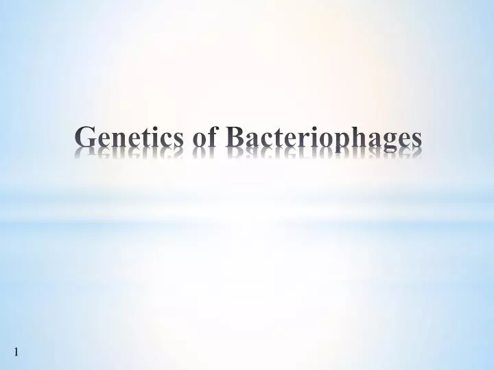 genetics of bacteriophages