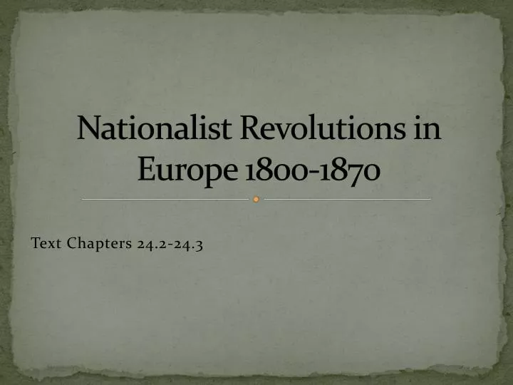 nationalist revolutions in europe 1800 1870