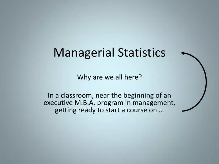 managerial statistics