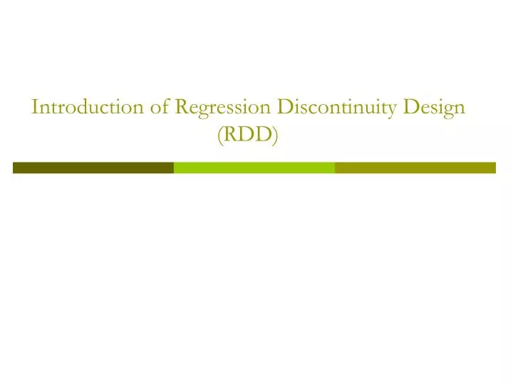 introduction of regression discontinuity design rdd