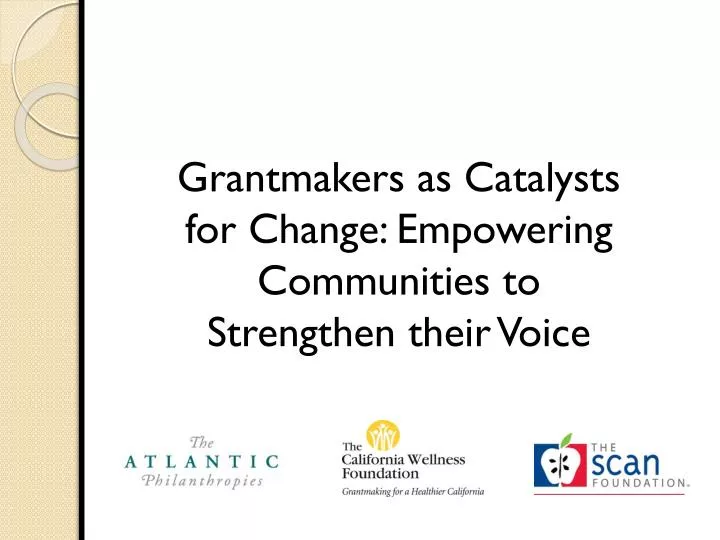 grantmakers as catalysts for change empowering communities to strengthen their voice