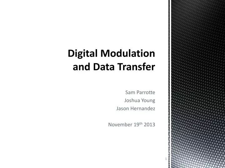 digital modulation and data t ransfer
