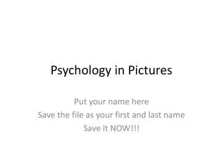 psychology in pictures