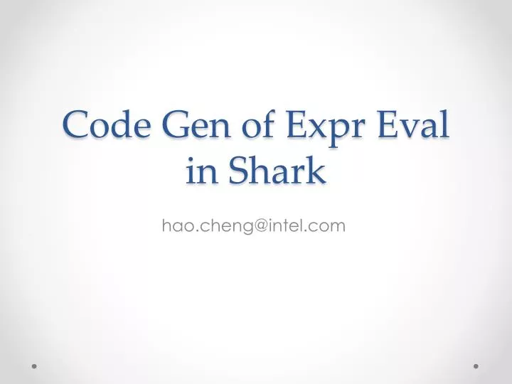 code gen of expr eval in shark