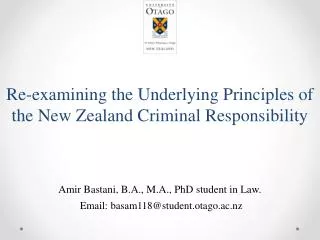 Re-examining the Underlying Principles of the New Zealand Criminal Responsibility