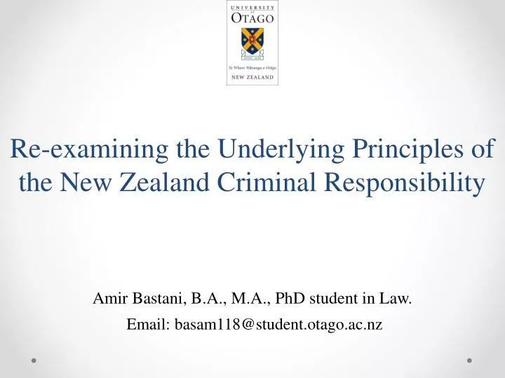 re examining the underlying principles of the new zealand criminal responsibility