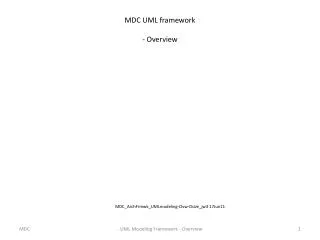 MDC UML framework - Overview