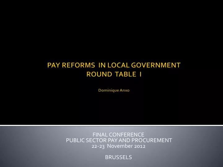 final conference public sector pay and procurement 22 23 november 201 2 brussels
