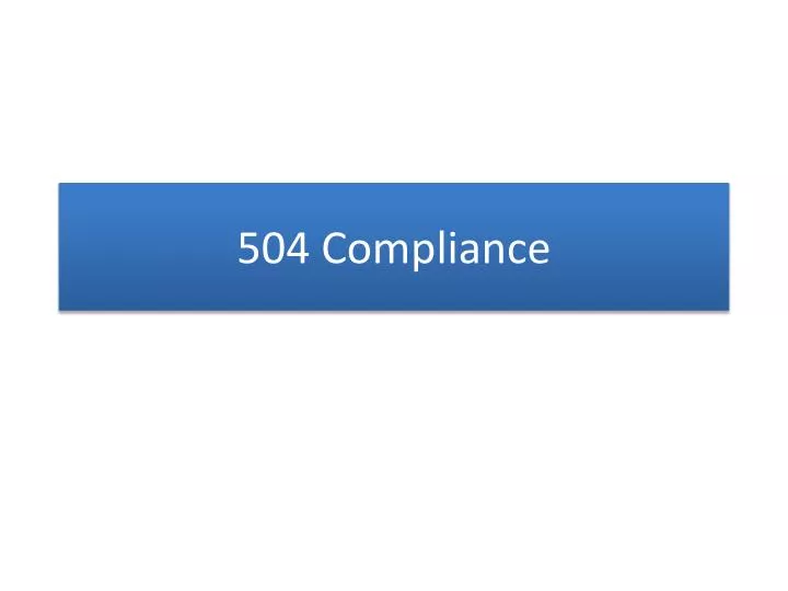504 compliance