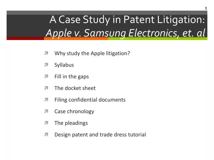 a case study in patent litigation apple v samsung electronics et al