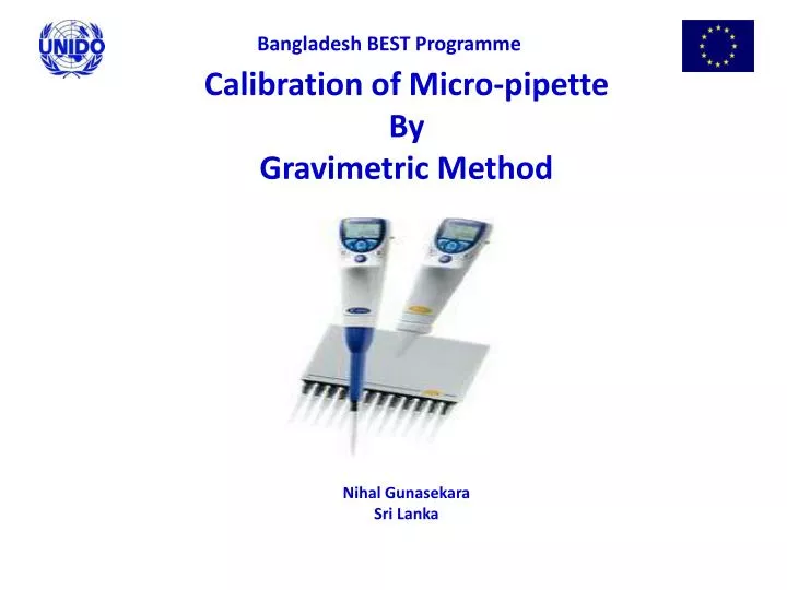 calibration of micro pipette by gravimetric method nihal gunasekara sri lanka