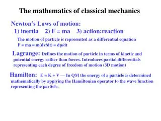 The mathematics of classical mechanics