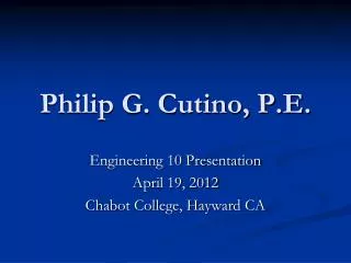Philip G. Cutino, P.E.