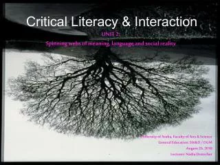 Critical Literacy &amp; Interaction