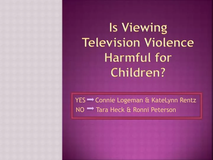 is viewing television violence harmful for children