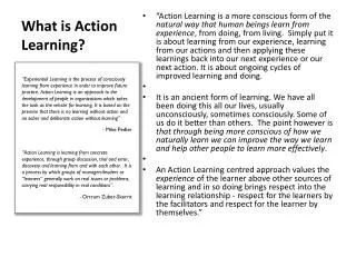 What is Action Learning?