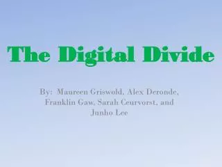 The Digital Divide