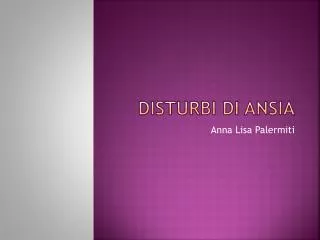 disturbi di ansia