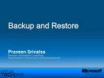 Backup and Restore - slide 1