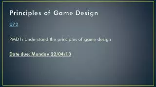 Principles of Game Design