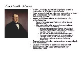 Count Camillo di Cavour