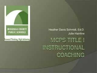 Mcps Title I instructional Coaching