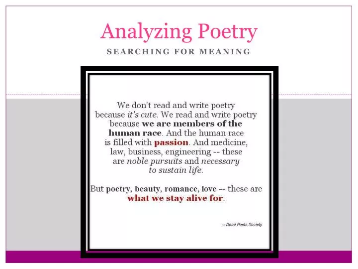 analyzing poetry