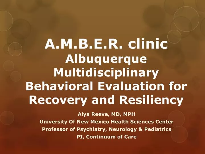 a m b e r clinic albuquerque multidisciplinary behavioral evaluation for recovery and resiliency