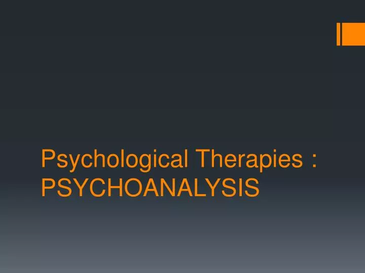 psychological therapies psychoanalysis