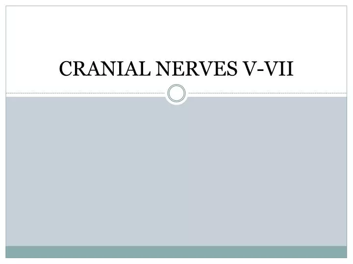 cranial nerves v vii
