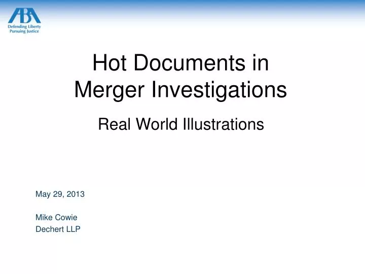 hot documents in merger investigations