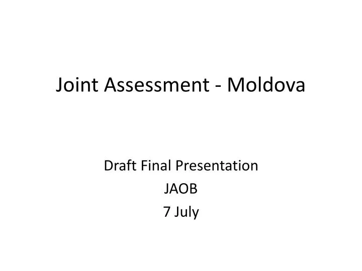 joint assessment moldova