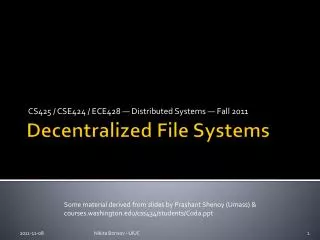 Decentralized File Systems