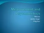 Measurement and Psychometrics - slide 1