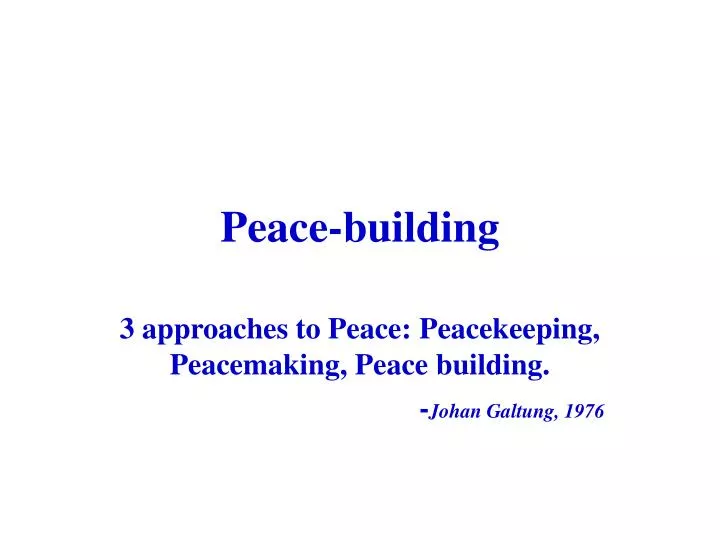 peace building