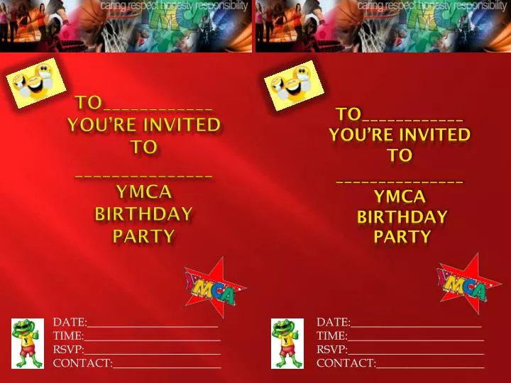 to you re invited to ymca birthday party