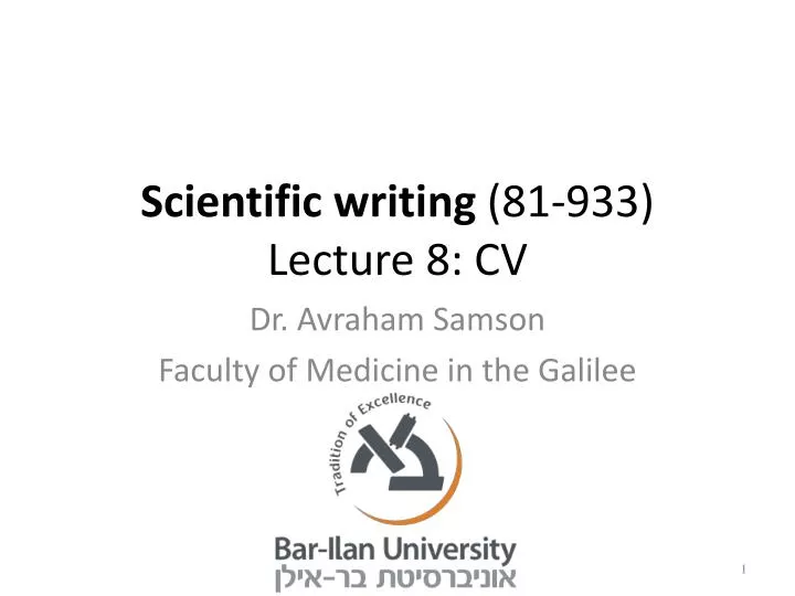 scientific writing 81 933 lecture 8 cv