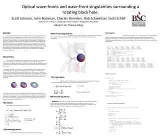 Optical wave-fronts and wave-front singularities surrounding a rotating black hole.