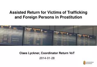 assisted return for victims of trafficking and foreign persons in prostitution
