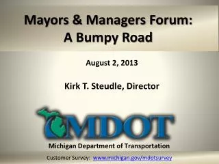 Mayors &amp; Managers Forum: A Bumpy Road