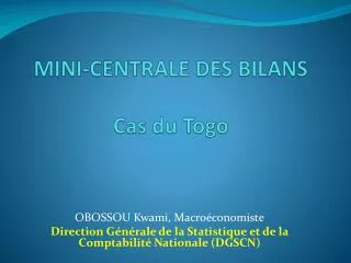 mini centrale des bilans cas du togo