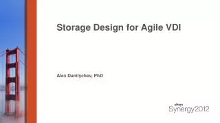 Storage Design for Agile VDI