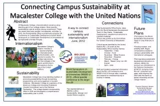 Connecting Campus Sustainability at Macalester College with the United Nations