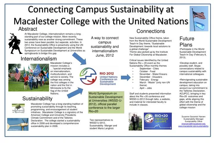 connecting campus sustainability at macalester college with the united nations