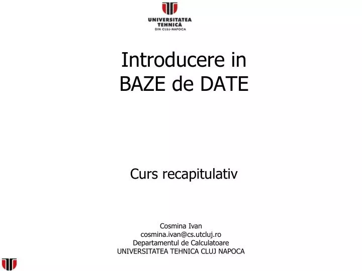 introducere in baze de date curs recapitulativ