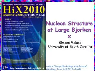 Nucleon Structure at Large Bjorken x