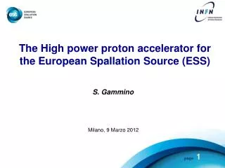 The High power proton accelerator for the European Spallation Source (ESS )