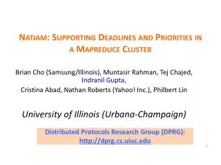 Natjam : Supporting Deadlines and Priorities in a Mapreduce Cluster