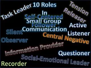 10 Roles In Small Group Communication