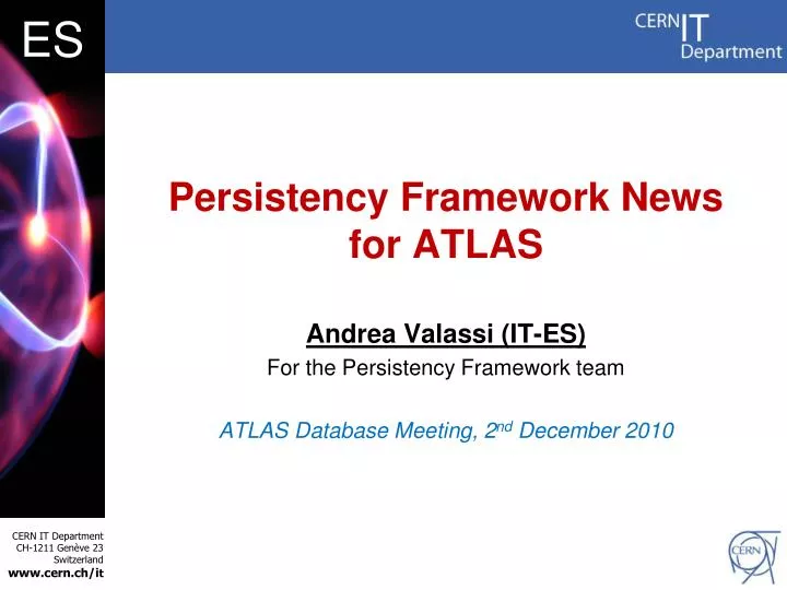 persistency framework news for atlas